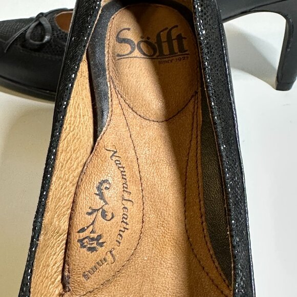 New Sofft Black Leather Pumps size 8M with a 3" pump heel suede & smooth texture - Picture 5 of 13